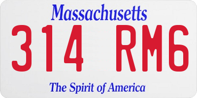 MA license plate 314RM6