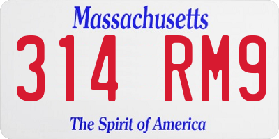 MA license plate 314RM9
