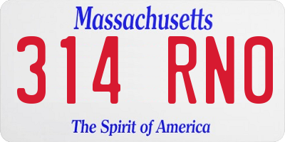MA license plate 314RN0