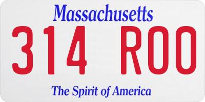 MA license plate 314RO0