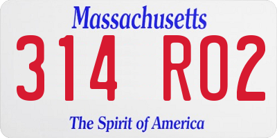 MA license plate 314RO2