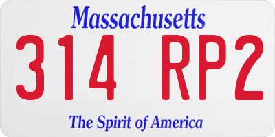 MA license plate 314RP2