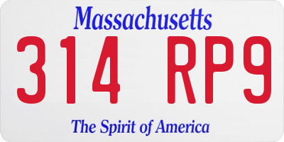 MA license plate 314RP9