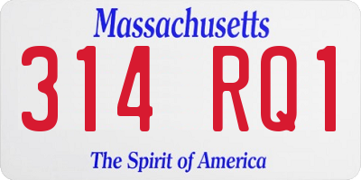 MA license plate 314RQ1