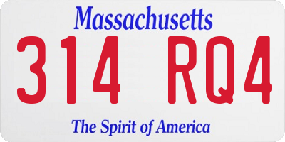 MA license plate 314RQ4