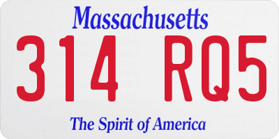 MA license plate 314RQ5
