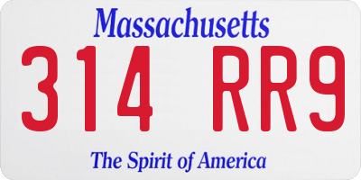 MA license plate 314RR9