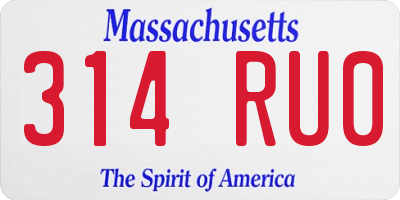 MA license plate 314RU0