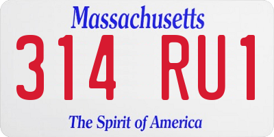 MA license plate 314RU1