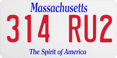 MA license plate 314RU2