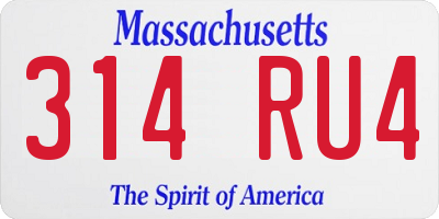 MA license plate 314RU4