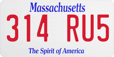 MA license plate 314RU5