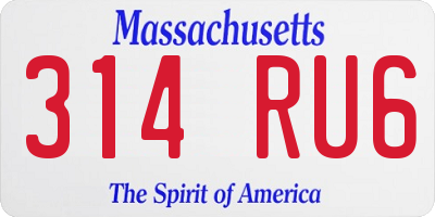 MA license plate 314RU6