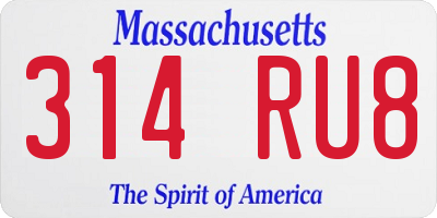 MA license plate 314RU8