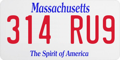 MA license plate 314RU9
