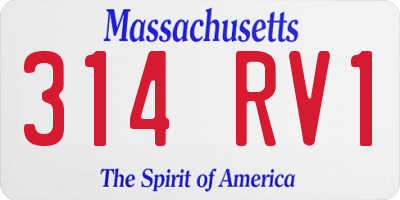 MA license plate 314RV1