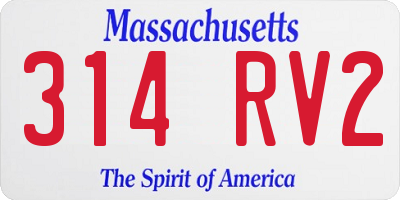 MA license plate 314RV2