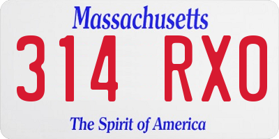 MA license plate 314RX0