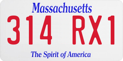 MA license plate 314RX1
