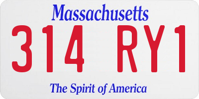 MA license plate 314RY1