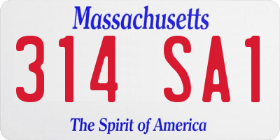 MA license plate 314SA1
