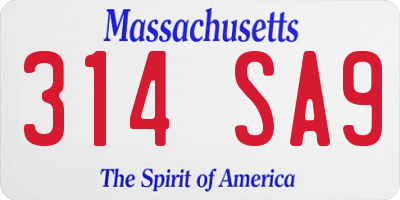 MA license plate 314SA9