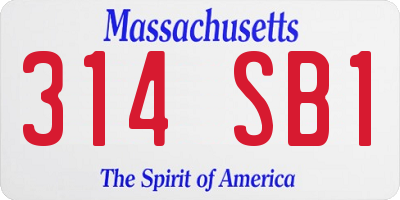 MA license plate 314SB1