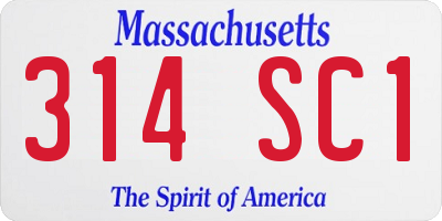 MA license plate 314SC1