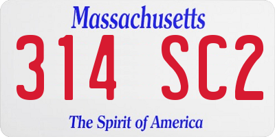 MA license plate 314SC2