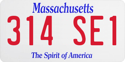 MA license plate 314SE1