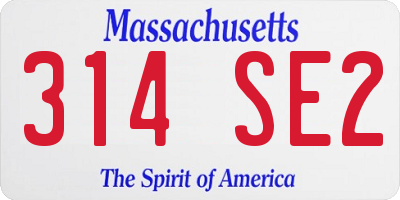 MA license plate 314SE2
