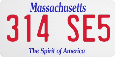 MA license plate 314SE5