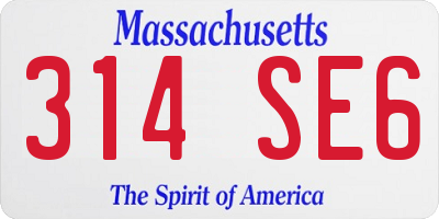 MA license plate 314SE6