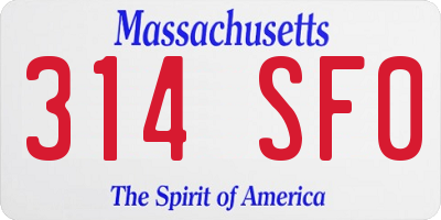 MA license plate 314SF0