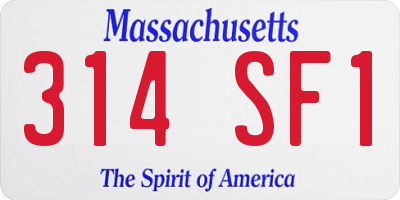 MA license plate 314SF1