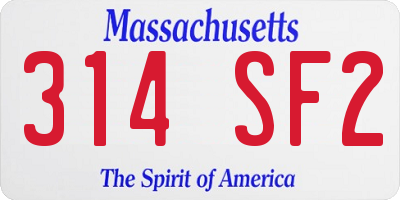 MA license plate 314SF2