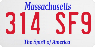 MA license plate 314SF9