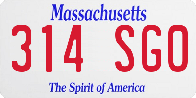 MA license plate 314SG0