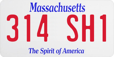 MA license plate 314SH1