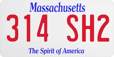 MA license plate 314SH2