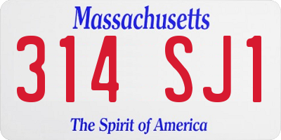 MA license plate 314SJ1