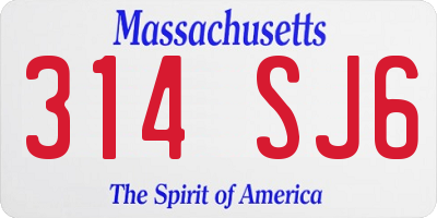 MA license plate 314SJ6