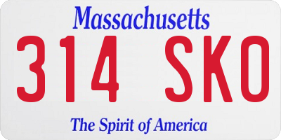 MA license plate 314SK0