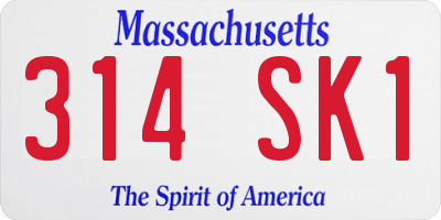 MA license plate 314SK1