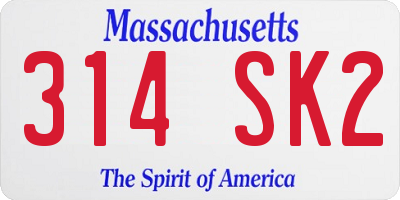 MA license plate 314SK2