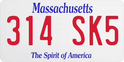 MA license plate 314SK5
