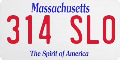 MA license plate 314SL0
