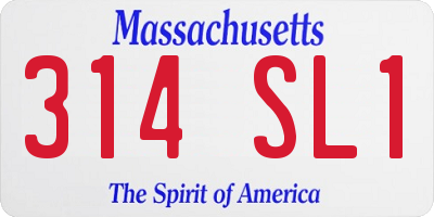 MA license plate 314SL1