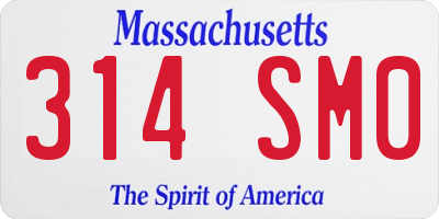 MA license plate 314SM0