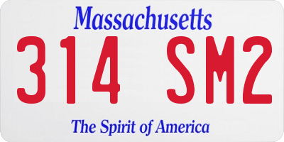 MA license plate 314SM2